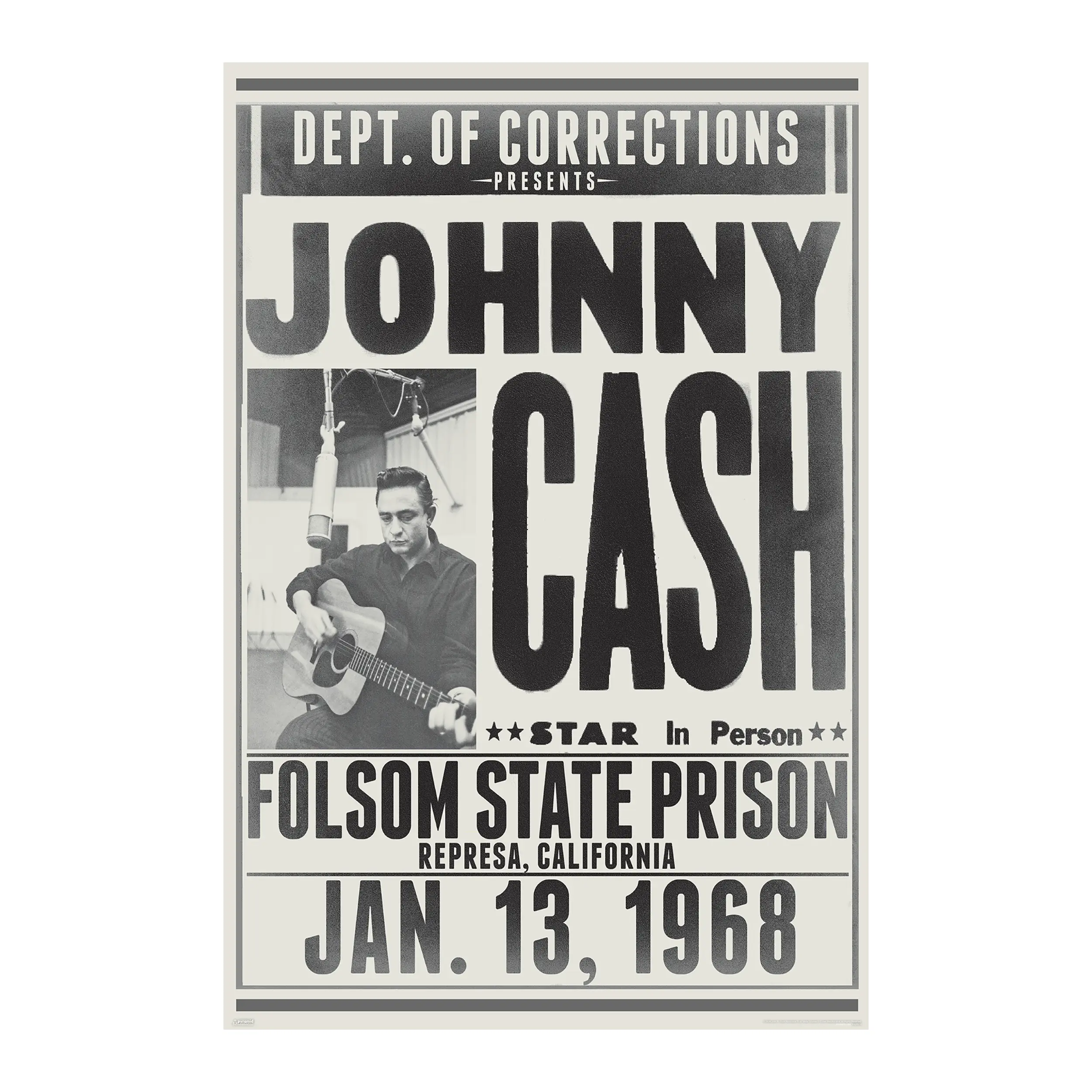 Johnny Cash - Folsom State - 24x36 Unframed Poster