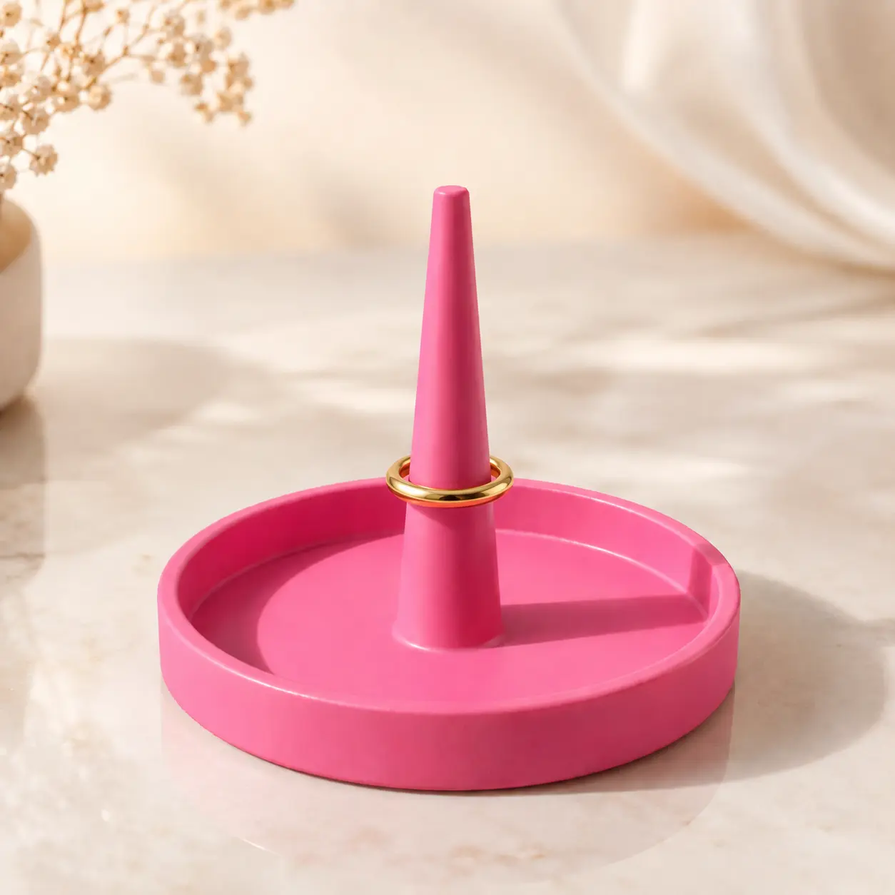 3D Printed PLA Plastic Cone Shape Ring Holder - Handmade Character Home Organizer with Stacking Base, Durable Universal Size Jewelry Storage for Rings & Bands, Made to Order, Ideal Vanity Gift for Gift Lovers, Kitchen & Bathroom