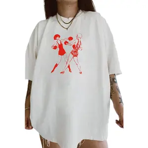 New Shirt Retro Boxing Girls Tee For Women, Man Cotton Knit Top Womenswear