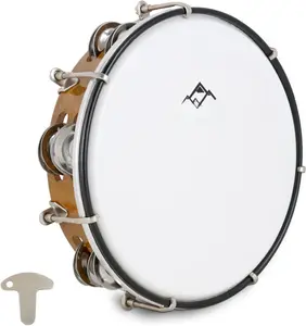 8 inch Tambourine Adjustable for Adults Hand Held Plastic Tambourines Double Row Metal Jingles Percussion Musical Instrument 8 inch deep