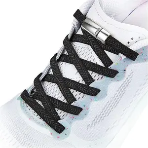 Elastic No Tie Shoe Laces for Kids & Adults, With Magnetic Shoelaces Lock Tieless Shoelaces One Size Fits All （2 PACK)