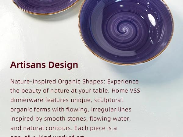 16pc Purple Irregular Stoneware Dinnerware Set High Quality Without Mug Partical Household Number of User 4 Dinnerware Sets