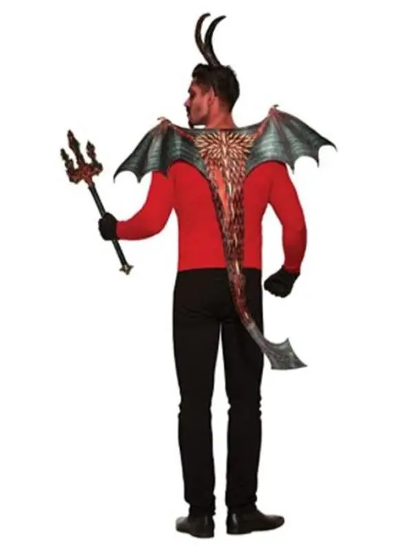 Demon Wings & Tail Set - Sublimated - Black/Red - Costume Accessory - One Size