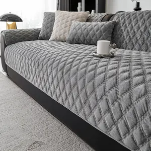 Plush Sofa Cushion Cover, Universal All-Season Pet-Friendly Washable Anti-Scratch Protector, Soft Sofa Protector, Soft Couch Protector, Fits Single to Multi-Person Sofas