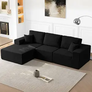 ORHOPUI Comfortable Customizable Living Room Sectional Sofa Reconfigurable Modular Set with High Resilience Foam Cushions No Assembly Required Perfect for Entertainment and Living Rooms