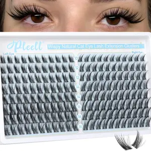 Wispy Lash Clusters Natural Eyelashes Cluster Eyelash Extensions Cat Eye176PCS Individual Lashes Clusters C Curve Eyelash Clusters 10-16MM DIY Lash Extension