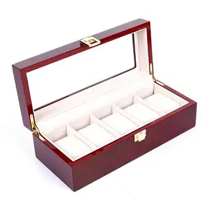 6-Piece Red Glossy Watch Box Set - Elegant Design for Watch Enthusiasts & Collectors - Versatile Storage for Various Watch Models