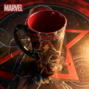 1PC Marvel Avengers Officially Licensed Ceramic Coffee Mug Black Widow Collectible Ceramics Pottery Novelty Tea Cup Office Desk Mug Design Drinkware Kitchen Essentials 15Oz