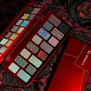 16 Color Glitter Eyeshadow Palette, Long Lasting Shimmering Eye Shadow Makeup Palette, Multicolor Eyeshadow Palette, High Pigmented Blendable Eyeshadow Powder for All Styles and Occasions, Cosmetic, Shimmer Sparkle Palette