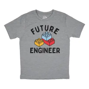 Youth Funny T Shirts Future Engineer Sarcastic Graphic Novelty Tee for Kids Funny T Shirts Funny Sarcastic Short Sleeve Novelty Tees for Kids Light Grey