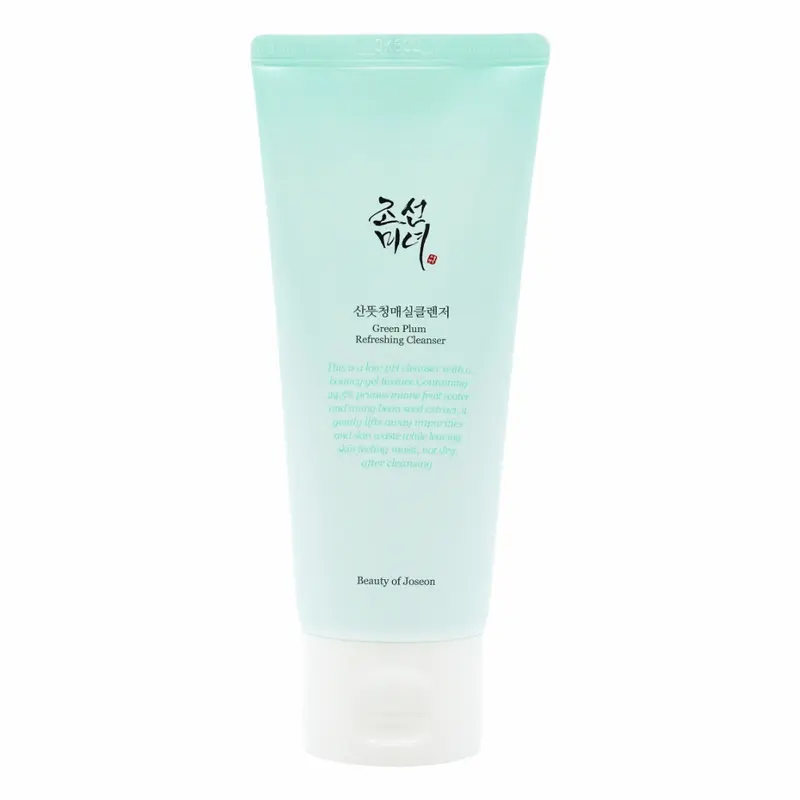 Beauty of Joseon Green Plum Refreshing Cleanser (100ml) - Hyaluronic, Radiance-Boosting, Tea Tree-Infused, Moisturizing, Antibacterial Facial Cleanser with Vitamins for Skincare