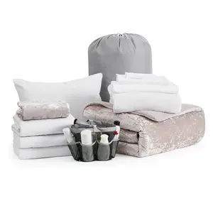 College Freshman Dorm Pack Plus - Twin XL Coma Inducer - Velvet Crush Champagne Pink