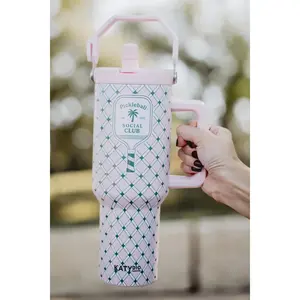 Pickleball Social Club 38 Oz Tumbler with Lid Handle