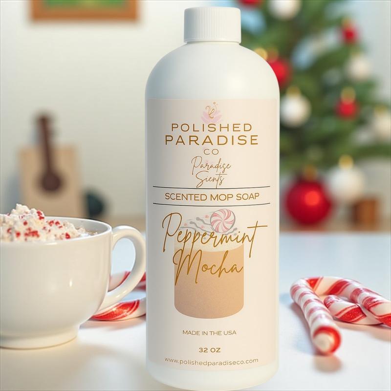 Polished Paradise Co Paradise Scents Scented Mop Soap, Christmas Holiday Floor Cleaner, Made in USA, 32 Oz