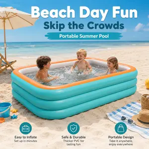 PVC Inflatable Pool for Adults and Kids, Multiple sizes Blow Up Pool,  Thickened material, folding convenient storage,Family Swimming Pool,Jumbo Inflatable Pool, Summer Water Fun Pool, for Backyard Garden Outdoor,Paddling Pool, family share swimming time
