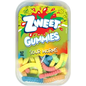 Neon Gummy Sour Worms Candy | Zweet | 10 oz