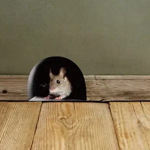 Creative Mouse Hole Wall Sticker, Multifunctional Decorative Decals, Decorative Stickers for Bathroom Bedroom Kitchen Living Room, No Power Required, Decoration