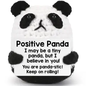 Soft Handmade Crochet Panda Stuffed Animal,Emotional Support Plush for Anxiety Relief,Birthday Gifts for Women Men,Teacher Appreciation Gifts,Easter Basket Stuffers for Boys Girls Teens,Cute Mini Companion Toy for Home Decor & Festival Gifting