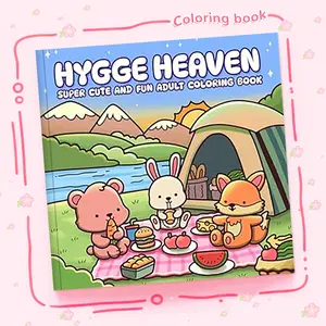 Hygge Heaven Coloring Book, 1pc Cute Animal Camping Scenes Coloring Book, DIY Fun Easy Coloring Book to Unwind and Boost Creativity