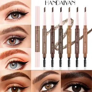 HANDAIYAN 6-Shade Ultra-Fine Eyebrow Pencil - Dual-Ended Waterproof, 3D Natural Brows with Brush, Perfect for Daily Use & Valentine's Day Gifting