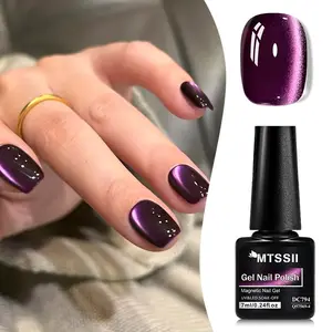 Mtssii 0.24oz 1 PC Magnetic Gel Nail Polish, Glass Bead Cat Eye Effect, Long-Lasting Shine, Ideal for Nail Art, Requires Light, UV LED Curing