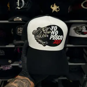 Oscar Ortiz 1:1 Dandy Hats Yo No Pesco 2011 Trucker Cap with Fish Design and Bold Text