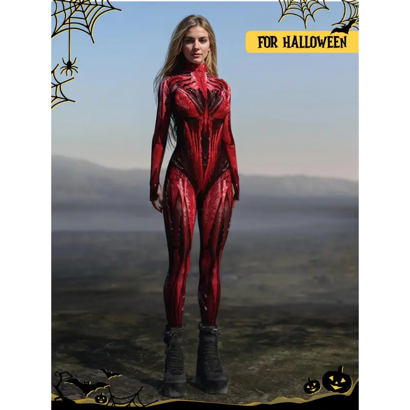 Women'S Red Muscle Fiber Bodysuit