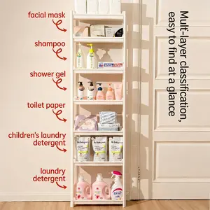 Narrow storage rack behind the door, household gap storage magic tool, floor cart, multi-layer shelf for bathroom and toilet gaps