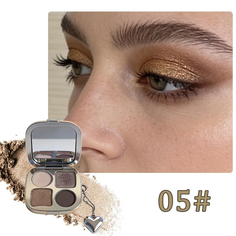 4-Color Shifting Eyeshadow & Blush Palette - Buildable Shimmer Highlighter with Blue, Purple, Red & Gold - Perfect for Winter Galas, Valentine’s Dates & Gift Giving！