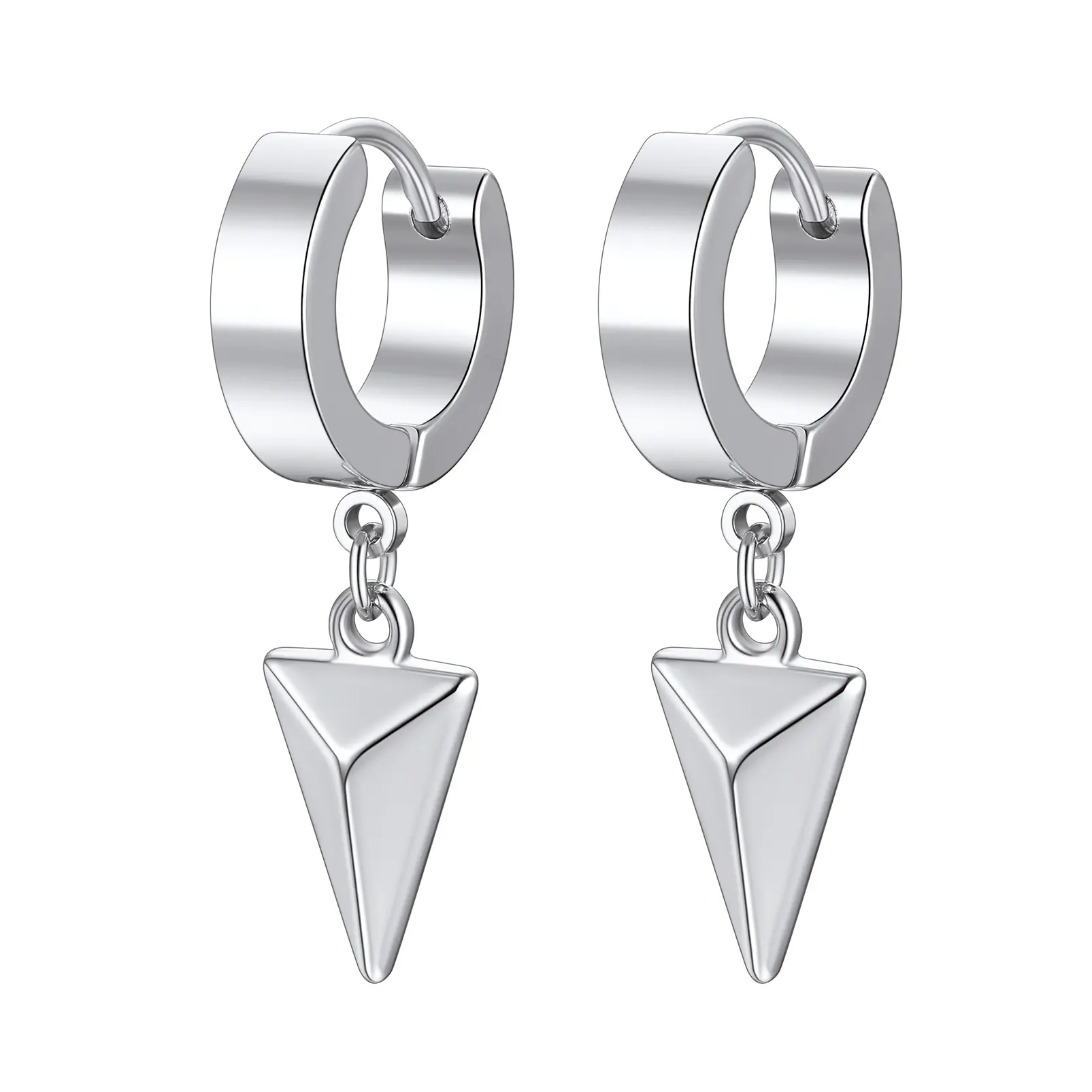 PROSTEEL Triangle Dagger Earrings Stainless Steel Trendy Punk Triangle Edgy Earring Jewelry Unisex For Men Women with Gift Box