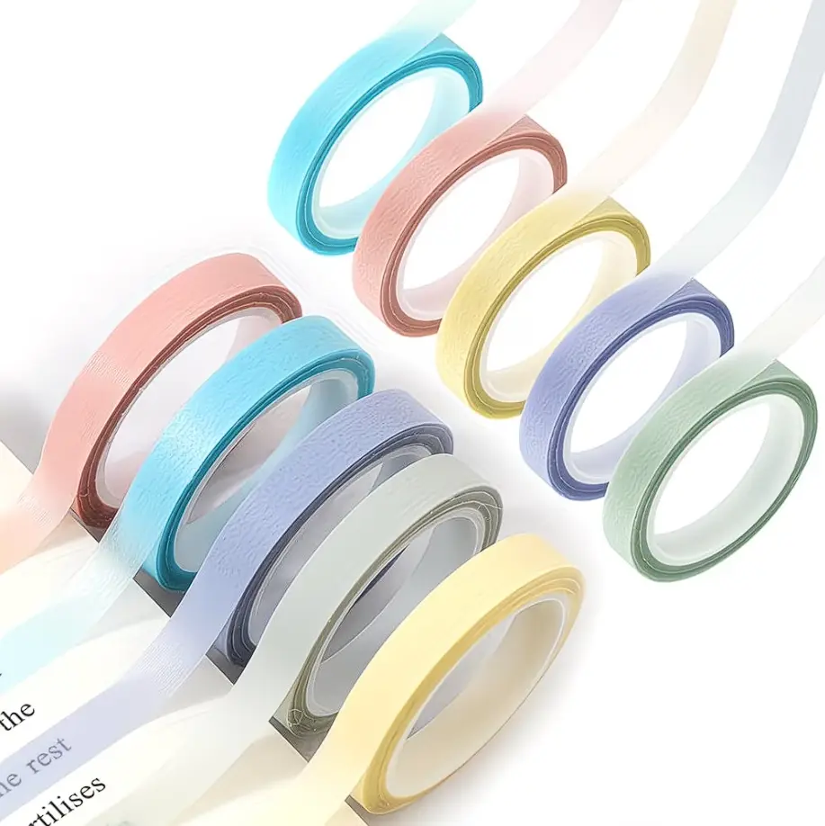 10 Rolls Morandi Neon Clear Highlighter Tapes - Reading Guide Strips & Pages for Annotating Books with 5 Colored Transparent Strips, 6mm x 5m - Perfect Book Tabs for Marking Important Pages, Color-Coding, and Organization