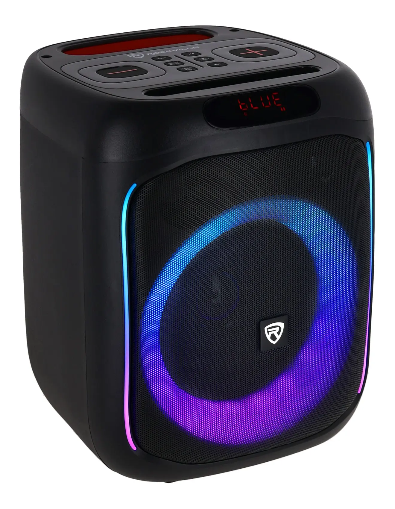 Rockville ROCKBOX PRO V2 Portable Bluetooth Speaker with 6.5in Driver and LEDs