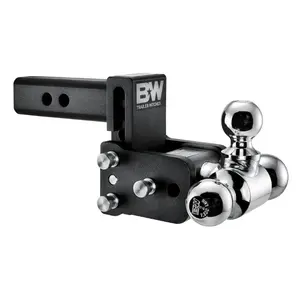 B&W TS10047B Trailer Hitches Tow & Stow Adjustable Tri-Ball Hitch Ball Mount Fits 2" Receiver 3" Drop 10,000 GTW