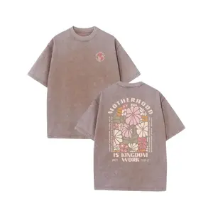 230g Double-Sided Washed cotton T-Shirt | Motherhood is the Kingdom of Work, High-Quality Batik, Vintage, Pattern Printed, Machine Washable, Sufficient Thickness for Summer, Outdoor, Holiday Gift men  clothing