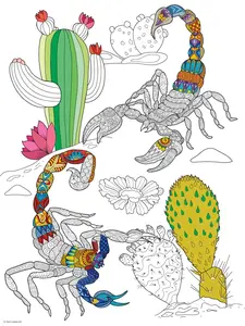 Scorpions Coloring Poster – Animal Art for Kids and Adults | DIY Stress Relief Coloring Poster