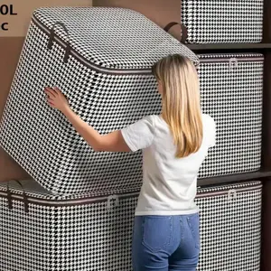 Hunting Dog-Patterned Thick-Walled Storage Containers (3-Pack: 100L, 140L, 180L) - Dust & Moisture-Proof Home Organiser for University Dorm Room Storage of Clothes, Bedding, Toys, Books