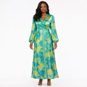 Azure Bloom Maxi Dress