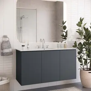 Modway Bryn 48" Wall-Mount Bathroom Vanity in Gray White