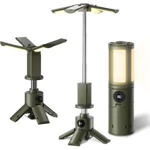 Telescopic Camping Lights with Stand, 14000mAh Rechargeable Camping Lantern with Display, Hook and IPX5 Waterproof, Outdoor Camping Lights for Travel, Fishing, Emergency Use