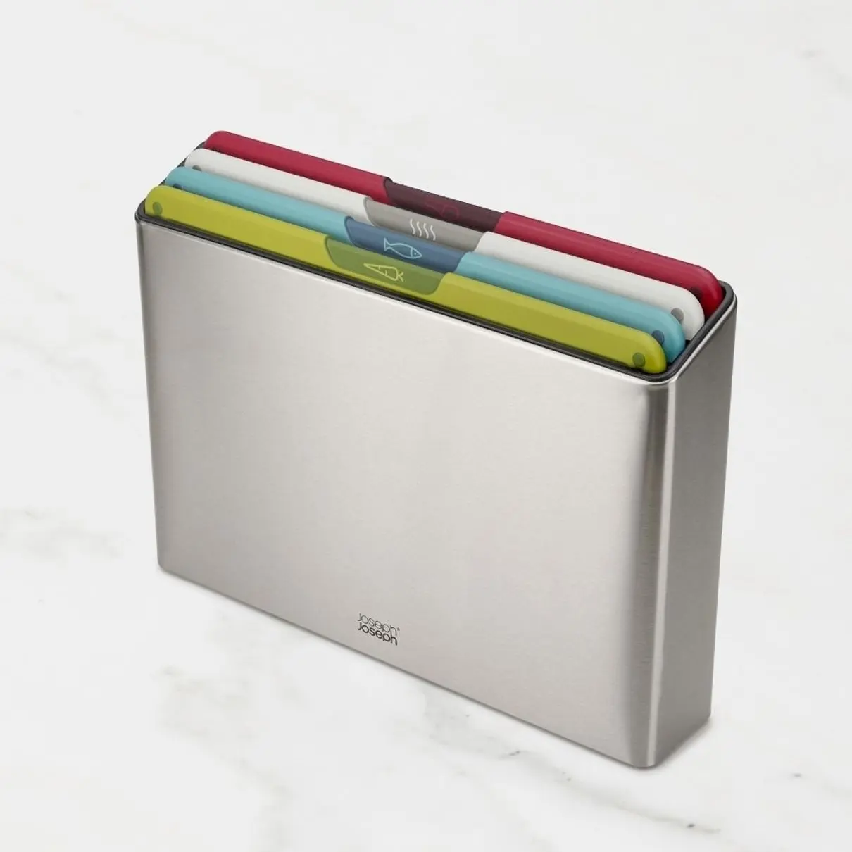 Joseph Joseph Folio Icon Steel Chopping Board Set of 4 with Stainless-Steel Storage Case, Kitchen Household Products