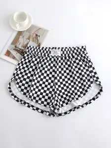Summer Women's New Fashion Plaid Print Casual Shorts, Loose-Fitting Elastic Waist, Comfortable Daily Wear, Versatile Ladies' Bottoms