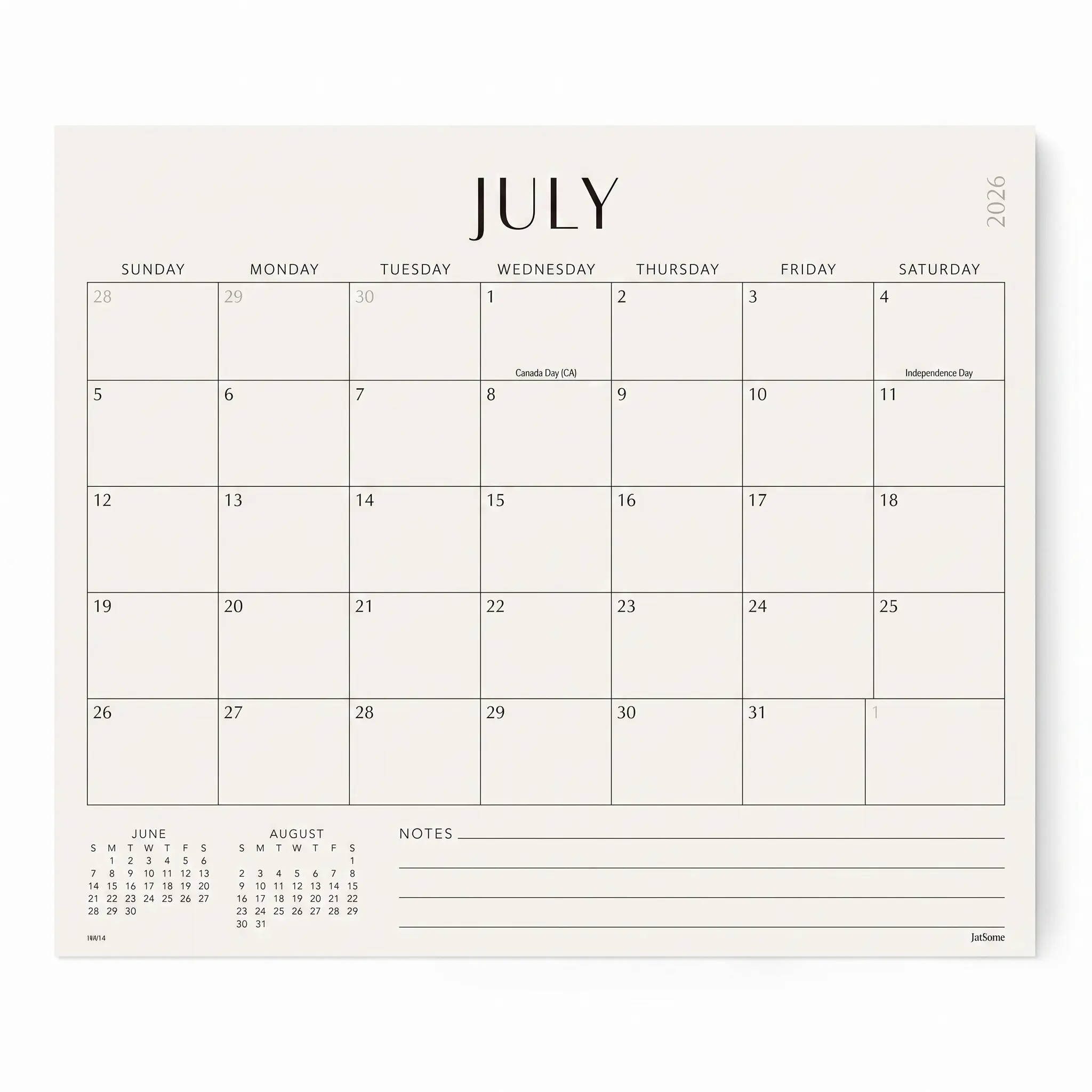 Jotsome Magnetic Calendar for Refrigerator 2026-2027, Monthly Fridge Calendar From Now to June 2027 14x10.5 inch, Easy Planning, Gift for the Holidays (Horizontal)