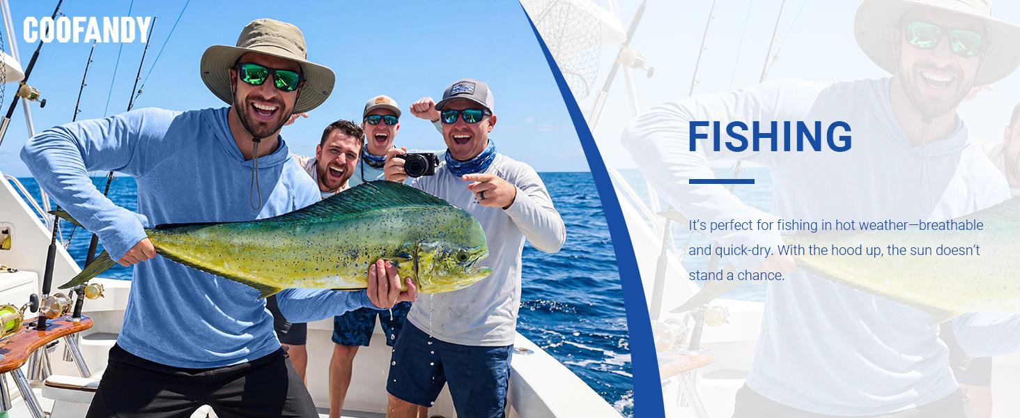 COOFANDY Men's UPF 50+ Fishing Shirt Lightweight Quick Dry UV Sun Protection Hoodie Long Sleeve SPF Hiking Running Rash Guard COOFANDY Men's UPF 50+ Fishing Shirt Lightweight Quick Dry UV Sun Protection Hoodie Long Sleeve SPF Hiking Running Rash Guard