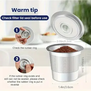2-Pack Reusable K-Cup Coffee Cores, Compatible with Keurig 1.0: Stainless Steel Fillable K-Cups - Reusable Coffee Fiers for Keurig 1.0 Coffee Makers, Permanent, Innovative Design