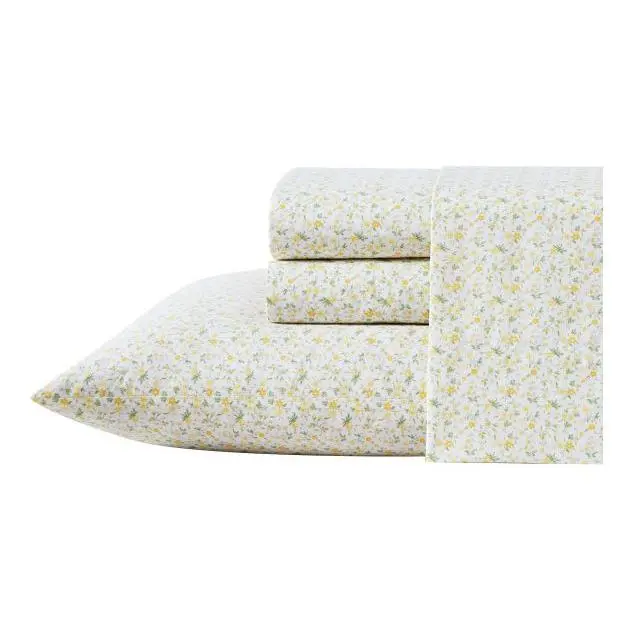 Laura Ashley Evie Yellow Cotton King Sheet Set