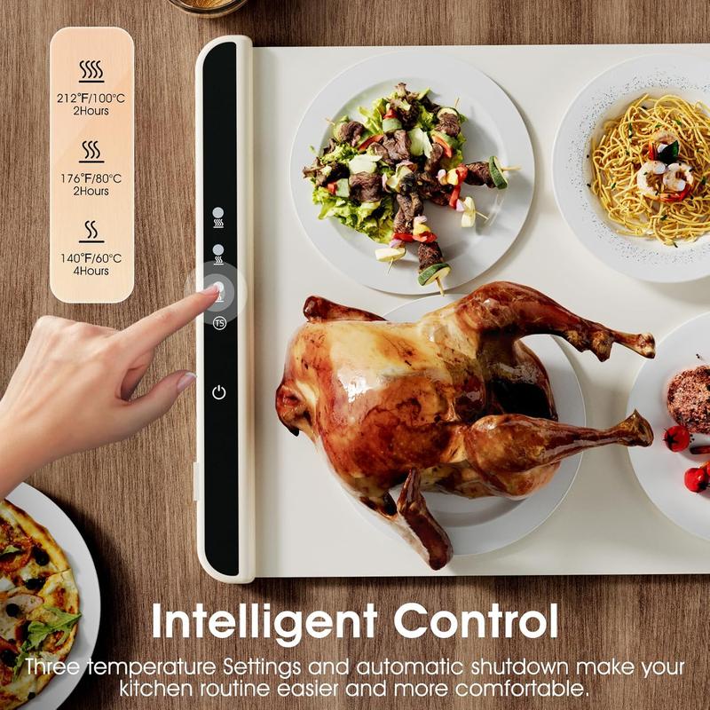 2026 Warming Mat for Food, Rapid Full-Surface Heating, Portable & Rollable Versatile Food Warmer for Countertop, Perfect for Gatherings, Parties &Everyday Use