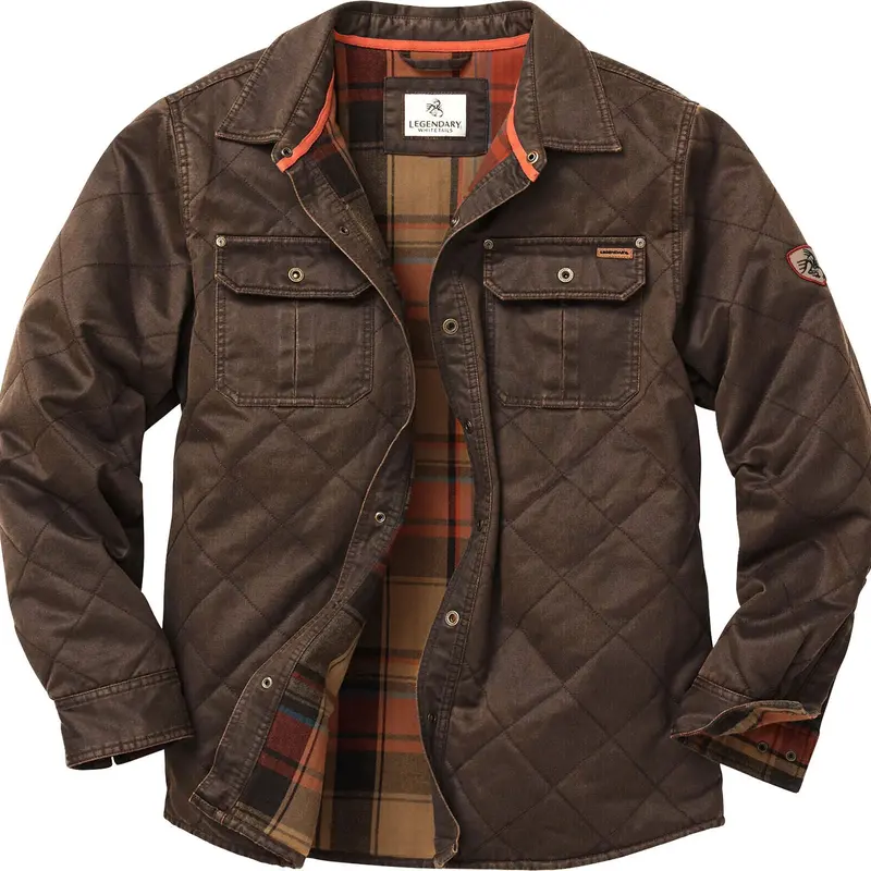 Men's Quilted Journeyman Flannel Lined Shirt Jacket