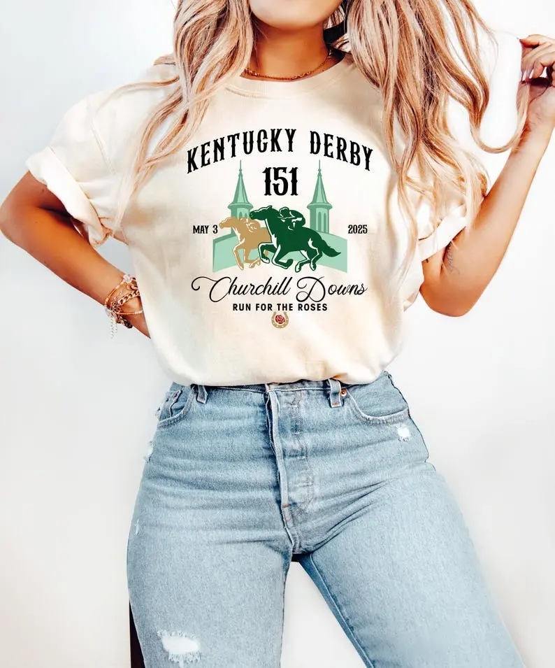 Kentucky Derby 151 Shirt, 151st Run For the Roses T-Shirt, Horse Racing Lover Shirt, Kentucky Race Weekend Shirt, 2025 Derby Tee