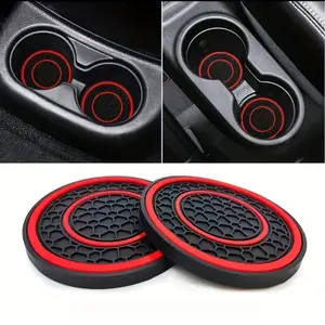 2 Pack PVC Car Cup Holder Coasters, Anti-Slip Dustproof Design, Universal Fit for Various Vehicle Models, Automotive Interior Accessories, Car Interior Kit