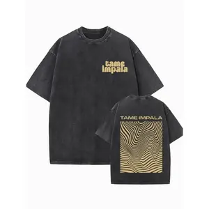 Mens Vintage Oversized Washed Short Sleeve T-shirt Tame Impala Rock Band Deadbeat Tour Album Hip Hop Fans Gift T-shirts, Gift for him, her, Vintage shirt 4PM